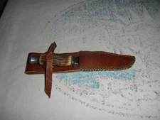 Vintage Gutmann Cutlery Engraved Fixed Blade Knife with Sheath Solingen Germany