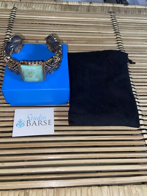 Studio Barse Bronze Cuff Bracelet with Turquoise Stone-NEW WITH BOX