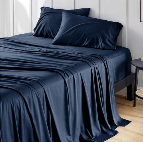 New Bedsure Full Size Sheets Bamboo Navy 