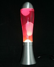 Lavalampe BIG-METALL - weiss / pink Lavaleuchte Lampe Leuchte Lawalampe 