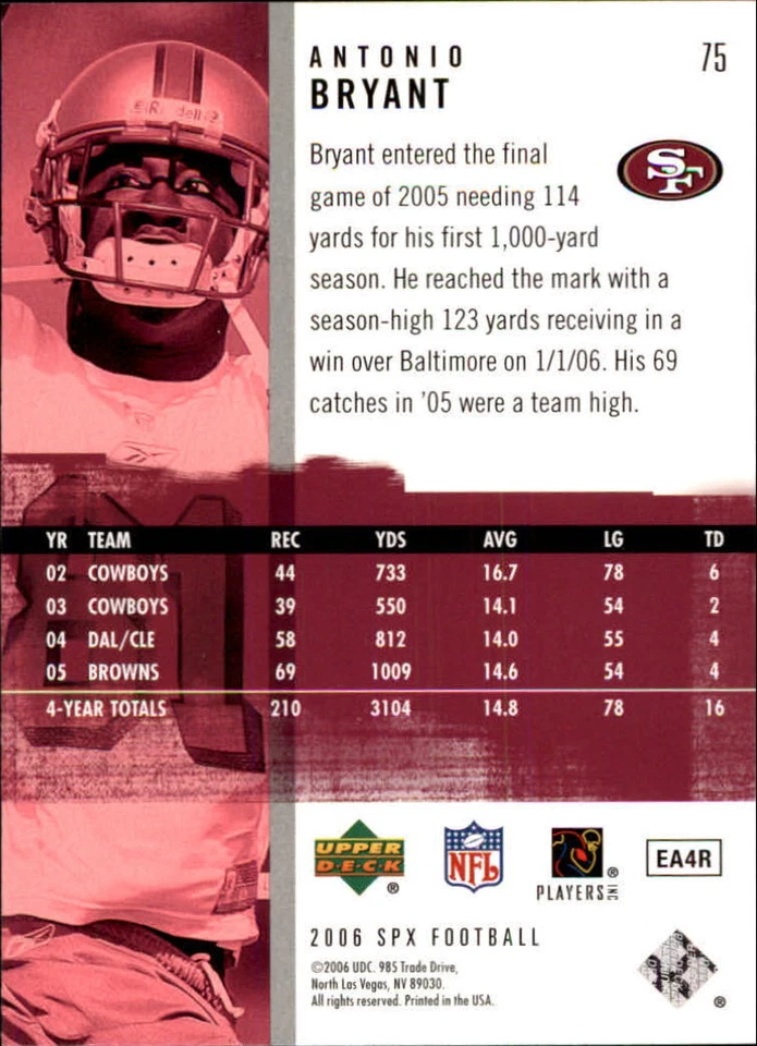 A2087- 2006 SPx #75 Antonio Bryant - NM-MT - Image 2 of 2