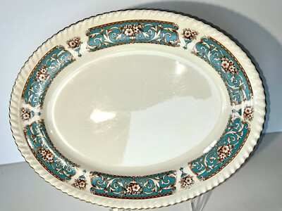 Johnson Bros England China Old English Hampton Platter With Blue Border EUC 