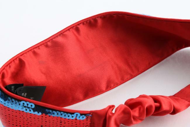 ?️ Authentic GUCCI Blue Red SEQUIN Silk-Satin Headband  display picture 2