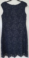 Ralph Lauren Evening Dress Women s 12 Navy Blue Lace Gown Lined Classy Elegant