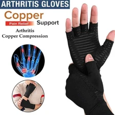 2Pcs Copper Arthritis Compression Gloves Hand Support Joint Pain Relief USA