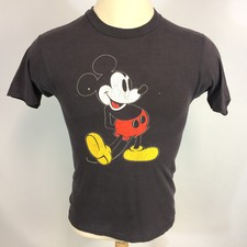 Vintage 80s Thin Distressed Walt DIsney World Mickey Mouse Big Logo T Shirt