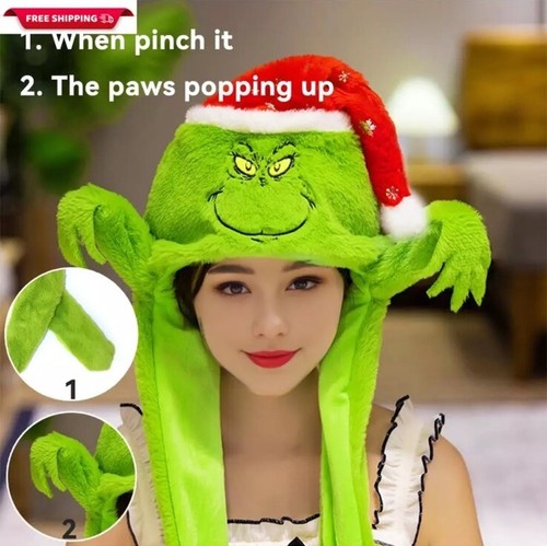 Cappello Natalizio per Grinch Costume Outfit Accessori Divertenti Festa Cappelli Fascia Ma - Foto 3 di 3