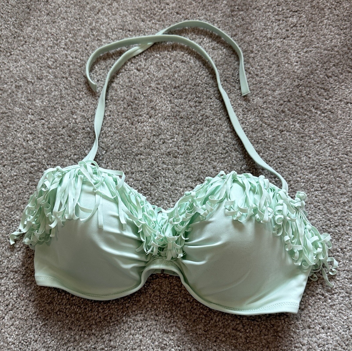 Victoria's Secret Swim Convertible Fringe Bikini Top Mint Pastel