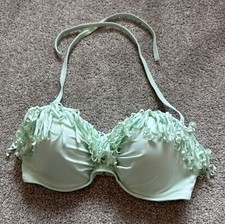 Victoria  s Secret Swim Convertible Fringe Bikini Top Mint Pastel Green 34DD