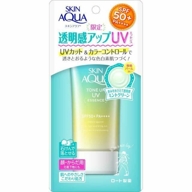 Rohto Skin Aqua Tone Up Uv Essence Limited Mint Spf 50 Pa 80g For Sale Online Ebay