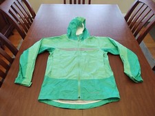 LL Bean Kids Trail Model Rain Jacket Large 14-16 L Green Very Good Pre Owned