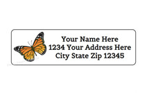 30 MONARCH BUTTERFLY PERSONALIZED RETURN ADDRESS LABELS 1 in X 2.625 in