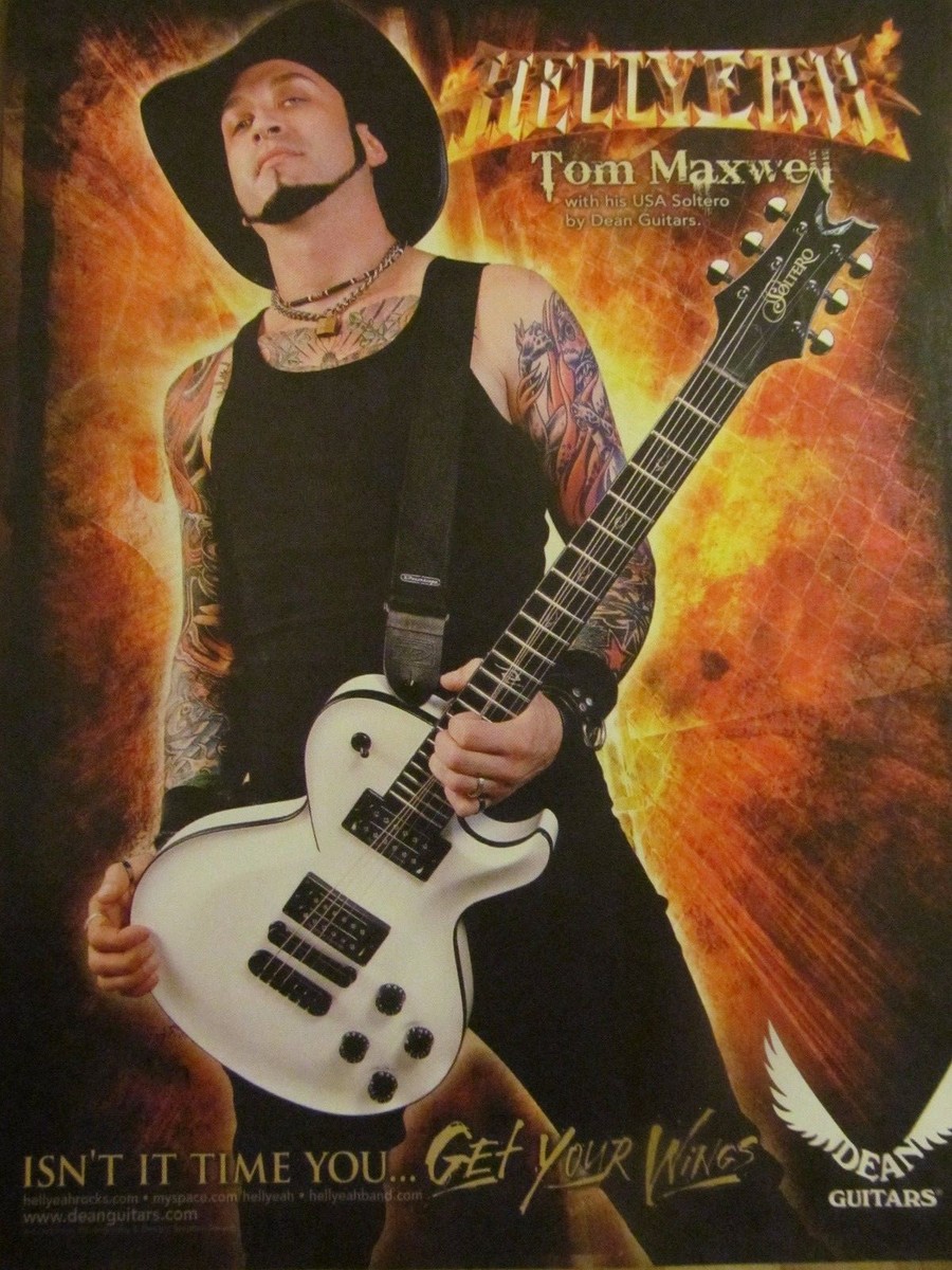 Hellyeah, Tom Maxwell, Dean Guitars, Full Page Promotional Ad | eBay