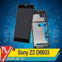 Display FüR Sony Z3 D6603 Komplettes Bildschirm Lcd Touch Rahmen Schwarz
