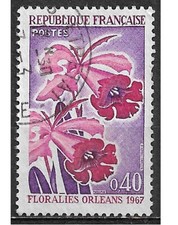--Timbre Obli. YT 1528 Floralies Orléans Fleurs Orchidées 1967
