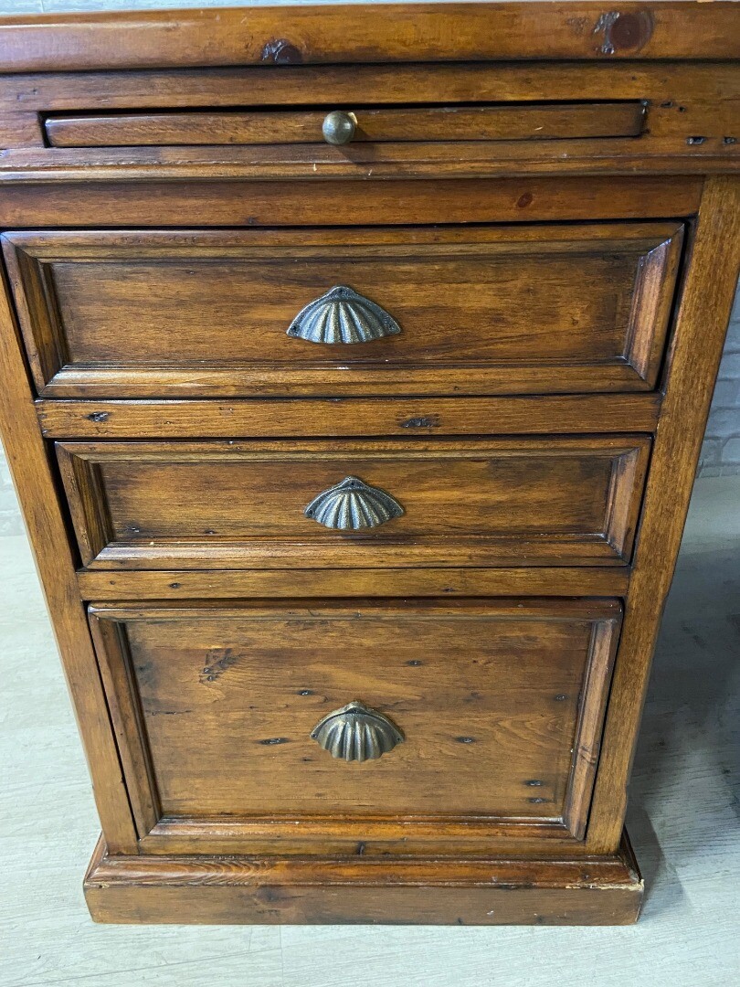 Barker & Stonehouse Villiers Reclaimed Wood Double Pedestal Desk CS