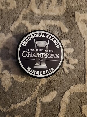 PWHL Minnesota 2024 Walter Cup Champions Hockey Puck (with Team Roster)