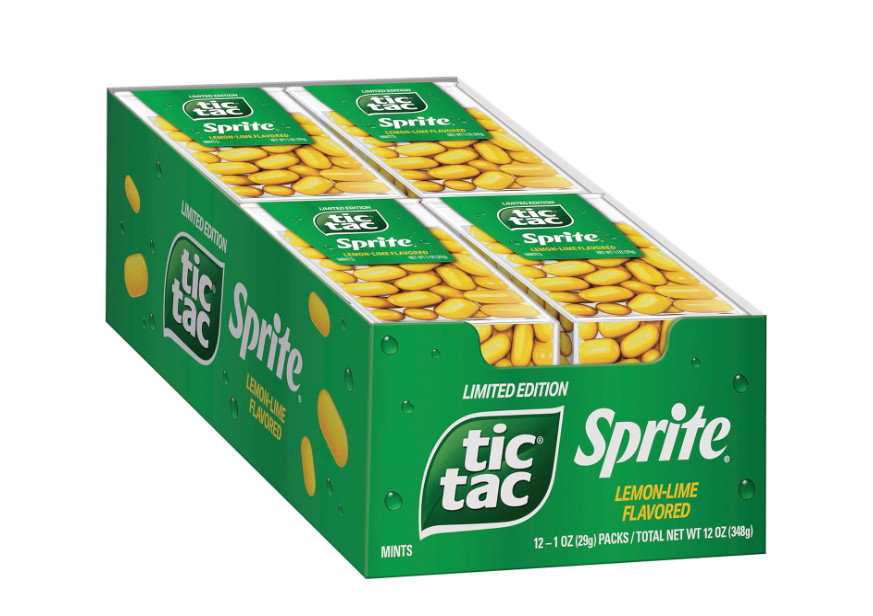 Tic Tac Sprite, со вкусом лимона и лайма, освежающий напиток, который можно взять с собой, 1 унция. (упаковка из 12 шт.)