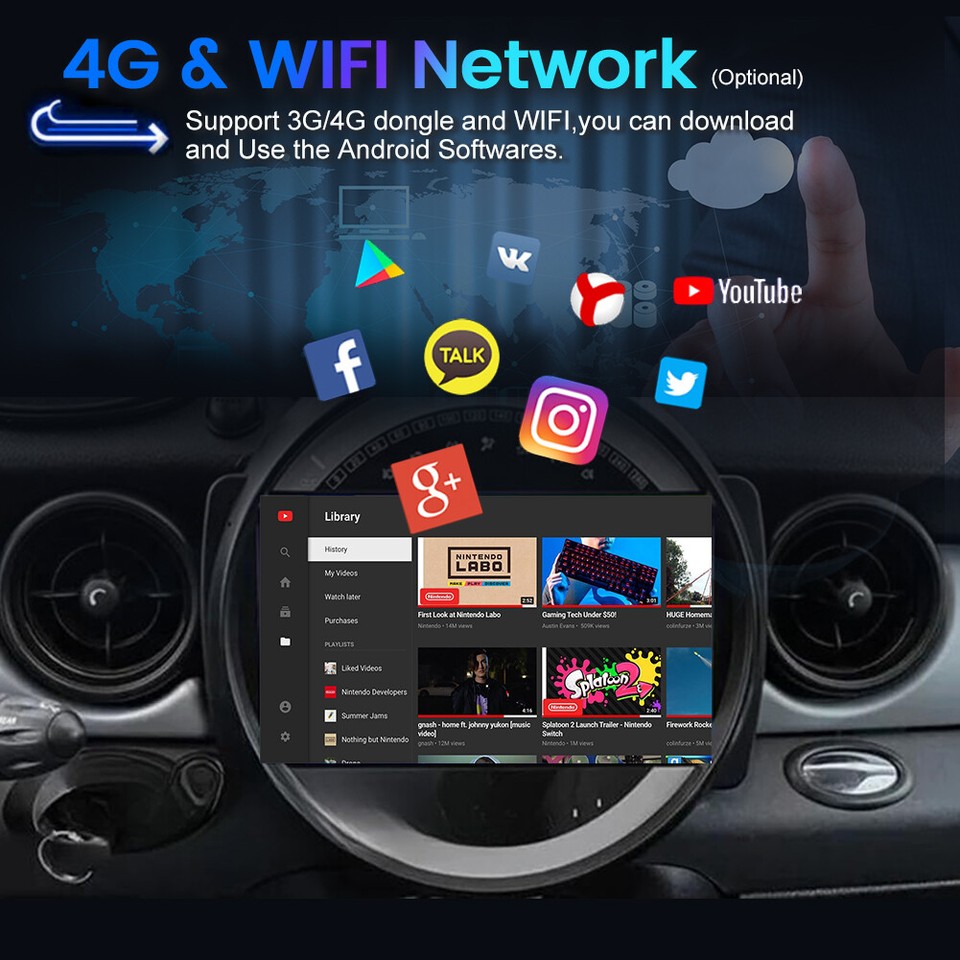 Android Auto Autoradio Für BMW Mini Cooper R56 R60 2007-2014 Carplay