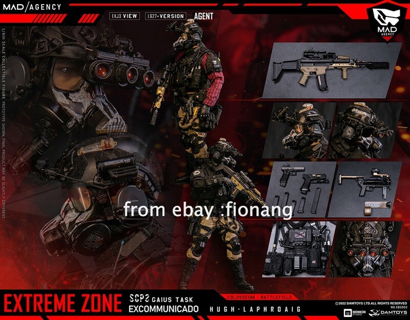 Damtoys 1/6th scale EXTREME ZONE Agent HUGH LAPHROAIG Collectible