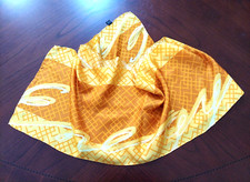 Mod Vintage ENERGY 100 SILK Long Scarf Orange Yellow Rust Geometric 11.5 x 69.5