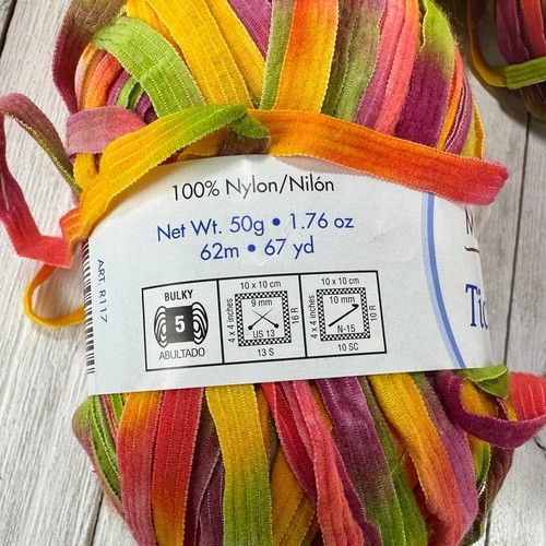 Moda Dea Ticker Tape Yarn Ball Skien Lot 9 Tropical 1+Charade Pink Lime Yellow - Picture 7 of 12