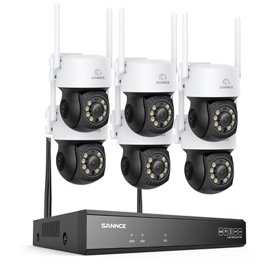 SANNCE 5MP 10CH NVR Full Color 6x Wireless PT Security Camera System 2 Way Audio