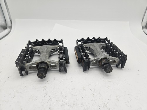 Vintage VP double bear trap pedals bearings good 9/16 thread BMX MTB ATB VP-458S - Picture 6 of 9
