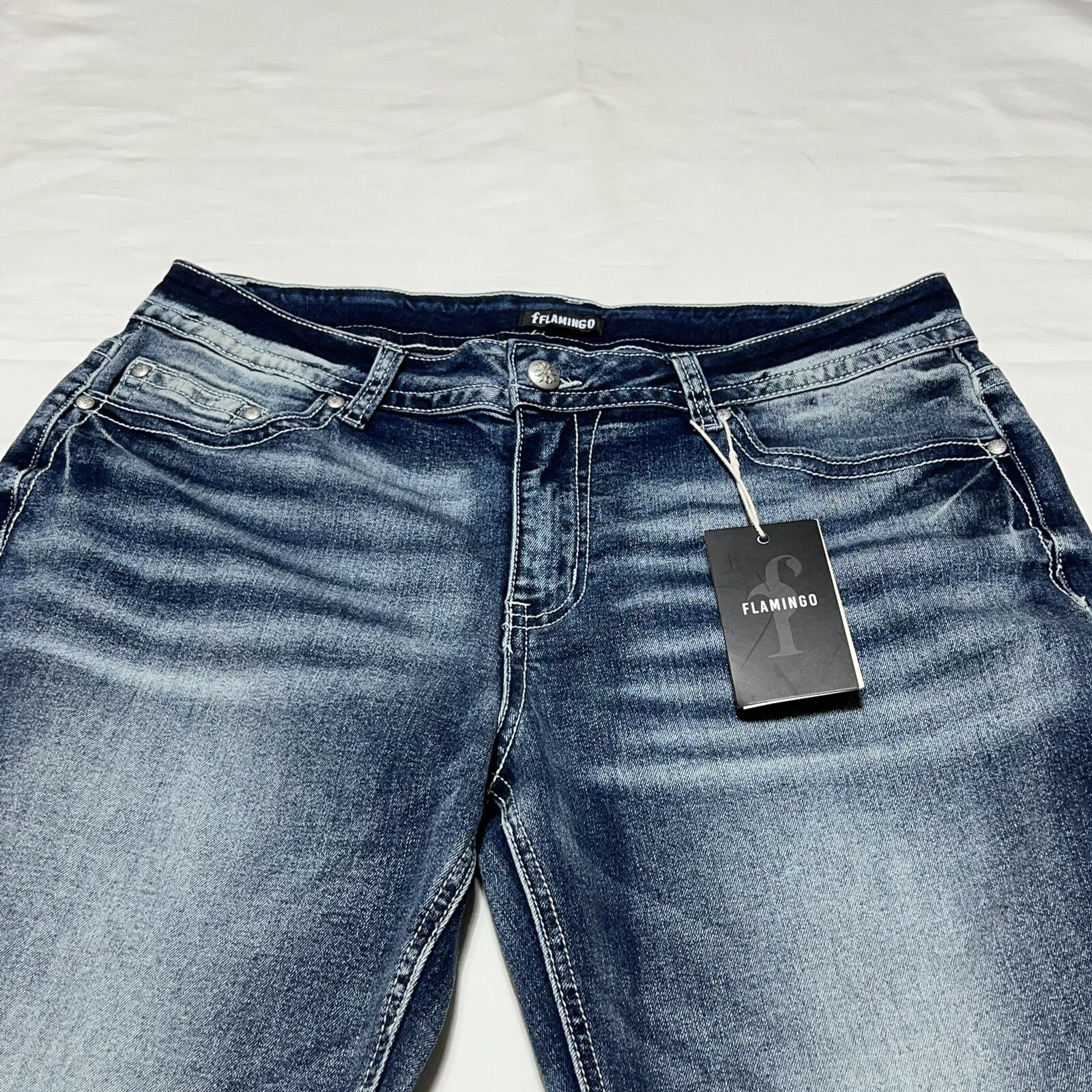 Flamingo Jeans Mid Rise Skinny Crop Stretch Blue Jeans Women’s Size XL NEW eBay