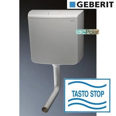 NUOVA CASSETTA WC ESTERNA A ZAINO GEBERIT AP110 RIO CON TASTO STOP CAPACITÁ 9 LT