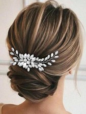 Rhinestone Bridal Hair Comb Silver Crystal Clips Wedding Hairpiece Accessories