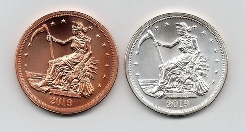 .999 Fine Silver 1 oz Round "Slayed Dollar" 2019 Zombucks + 1oz copper "Slayed "