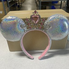 Disney Parks Mickey Ears Headband Iridescent Princess Ears with Tiara New no tag