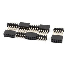 5Pack 2mm Pitch 2x5 Pin Female Dual Row Gold Straight Header Strip