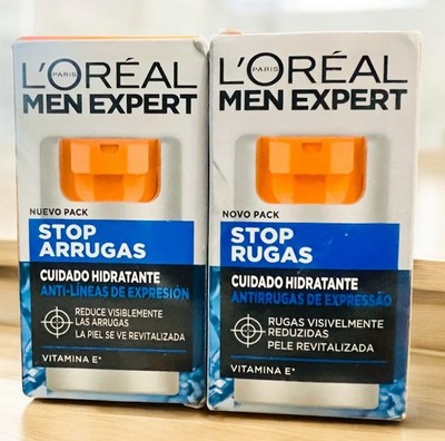 L ORÉAL MEN EXPERT  STOP WRINKLES  FACIAL CREAM~LOT OF 2