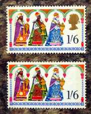 GB 1969 Xmas 1/6 "Gold Omitted" Variety U/M GW838