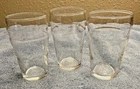 3 Federal Nonic Style Clear 4 ounce Tasting Glasses 3.75" Tall Vintage