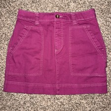 Old Navy Women s 4 Cotton Twill BOYSENBERRY Utility Mini Skirt PINK NEW