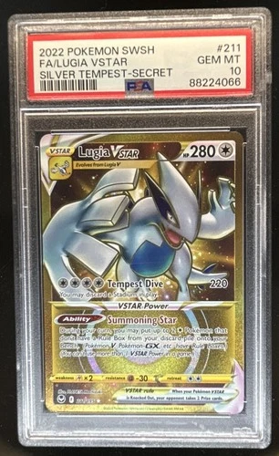 2022 Pokemon SWSH Silver Tempest Lugia VSTAR #211/195 PSA 10 GEM MINT