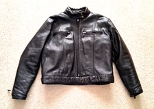 Jamin Leather Bomber Jacket Size XXXL Black Leather Lined Biker Motorcycle