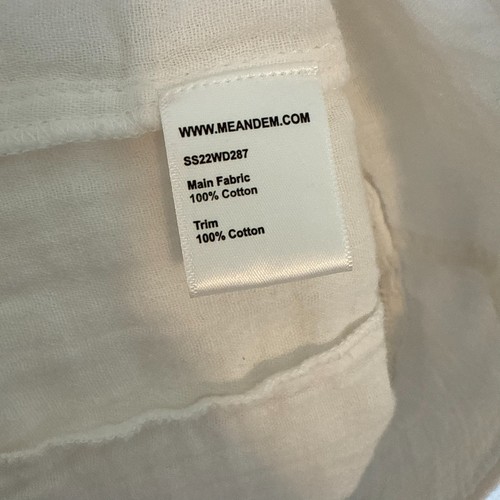ME+EM Dress Cotton Gauze Maxi Flowy Tiered V-Neck Short Sleeve White Size 6 - Picture 9 of 10