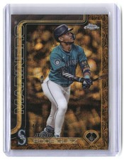 Julio Rodriguez #/75 2025 Topps Gilded Collection Gold Wave Refractors