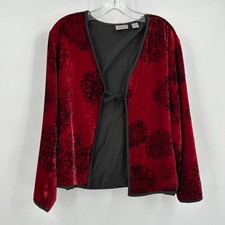 Chicos Womens Velvet Jacket Size 0 US S Whimsigoth Gothic Chinoiserie Romantic