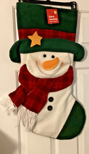 28 Large Plush Snowman Christmas Stocking / Christmas Decor Home Decor Stocking