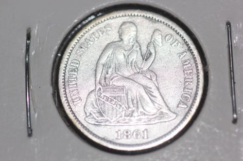 1861 Liberty Seated Dime VF - US Coin