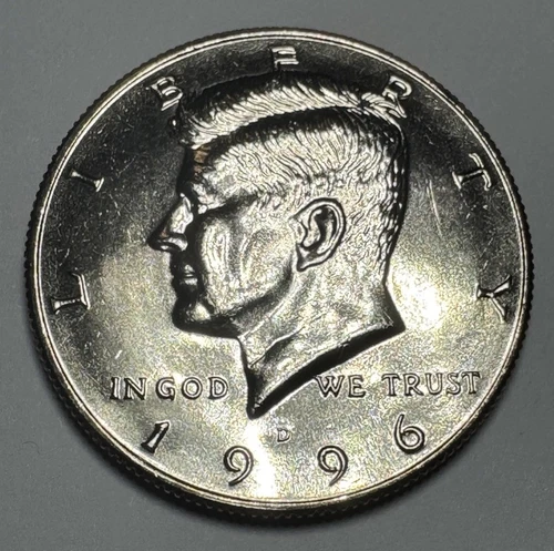1996-D Kennedy Half Dollar 50Cent Piece from Mint Set. Uncirculated BU