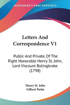 Henry St. John | Letters And Correspondence V1 | Taschenbuch | Englisch (2009)