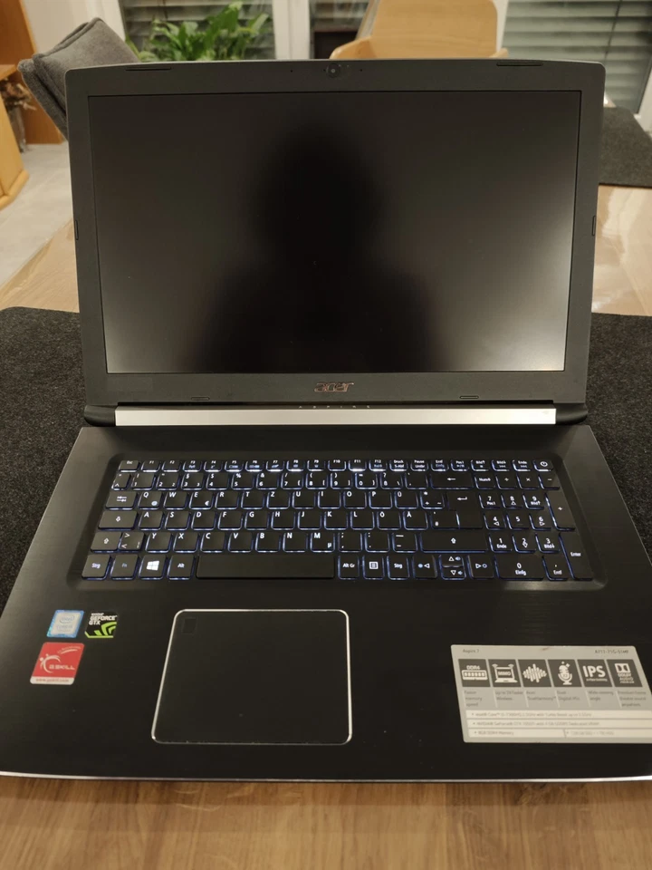 Acer Aspire 7 A717-71G-59FW Laptop i5-7300HQ 8GB DDR4 GTX 1050Ti 240GB SSD WIN10 - Bild 2 von 4