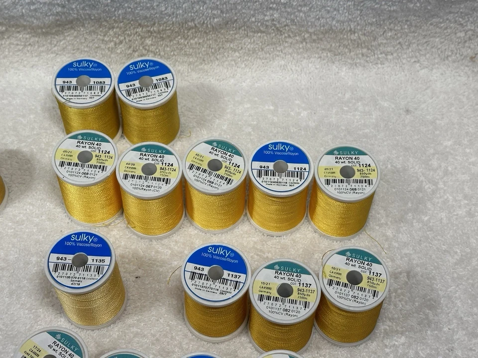 Sulky 40 Wt Rayon- 850 Yds 50 Spools Of Various Yellow Colors - Image 4 of 4