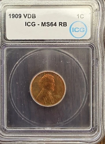 1909 VDB Lincoln Wheat Cent ICG MS64 RB Graded Penny Better Date Early Lincoln